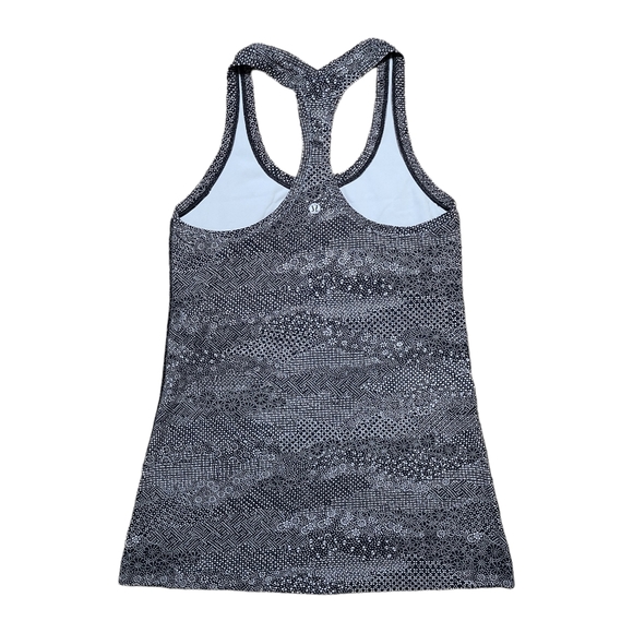 Lululemon Cool Racerback II Meisai Ice Grey Black Tank Top - Picture 3 of 4